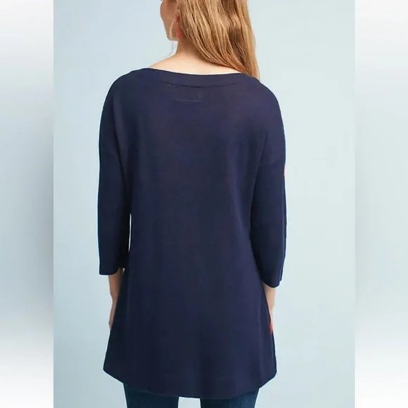 ANTHRO Field Flower Silk Blend Megara Floral Tunic Sweater SZ Medium - Picture 8 of 8